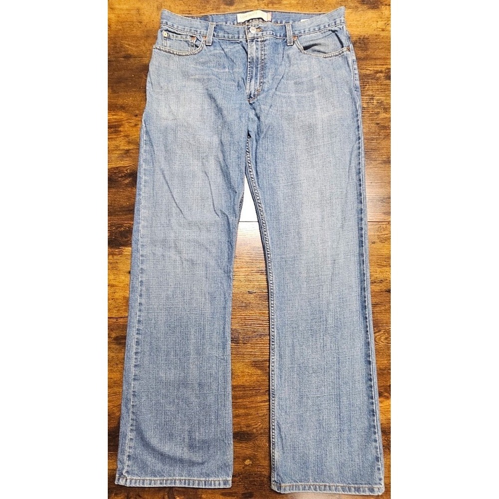 Y2K Levis 527 Jeans Mens 36x34 Blue Med Wash Bootcut Distressed Denim Western